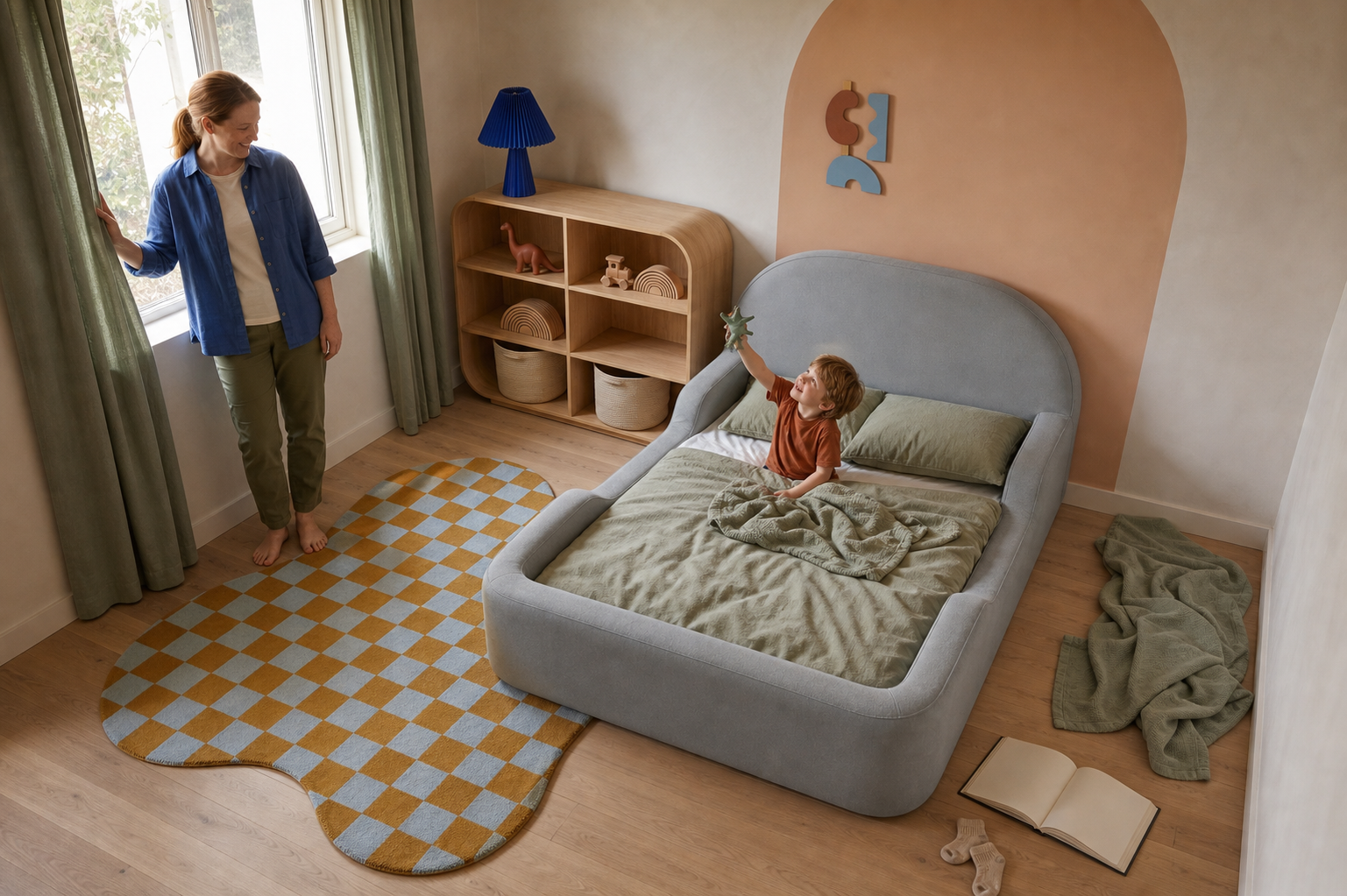 A calm finished child bedroom with the Little Lifely Bed.